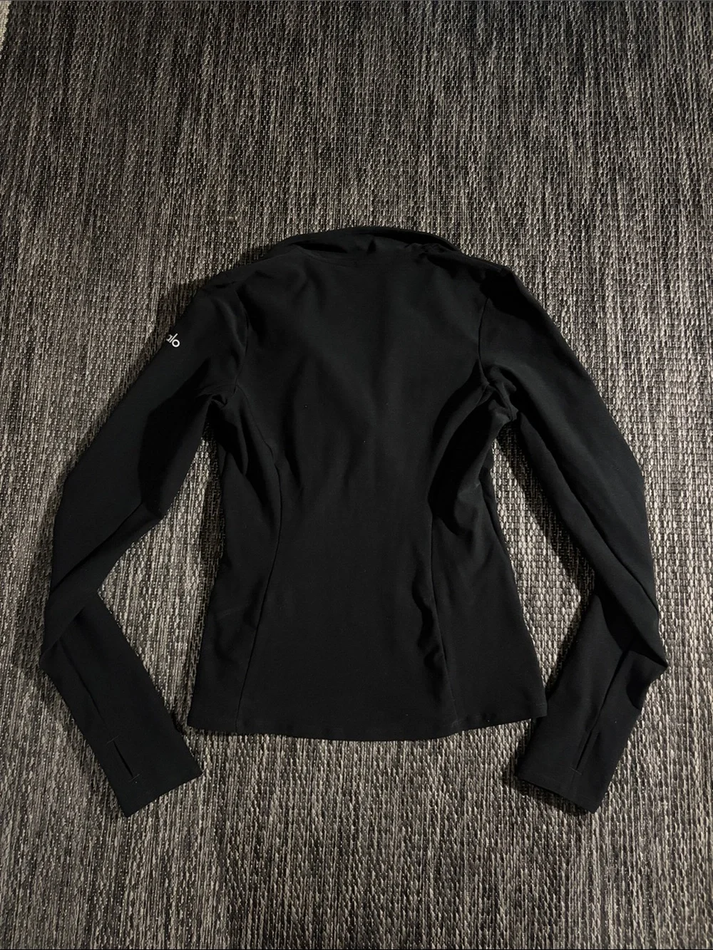 Alo Yoga Rapid Pullover Half Zip Compression Long Sleeve Black